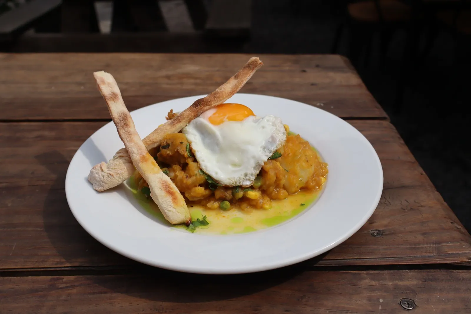 Charquicán con huevo frito encima